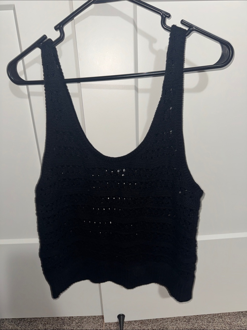 Old Navy Black Crochet Knit Tank Top